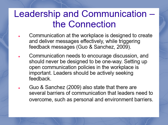 Leadership and Communication – the Connection