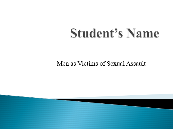 Men as Victims of Sexual Assault