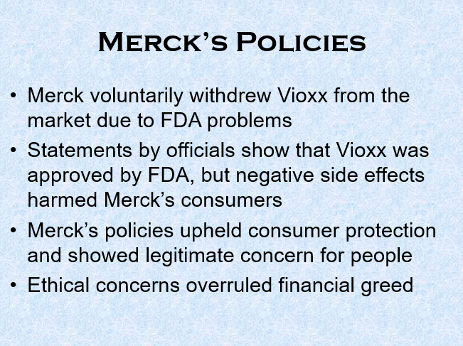 Merck’s Policies