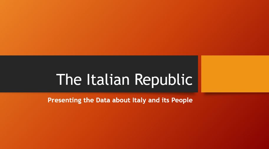 Presenting the Data about Italy and its People