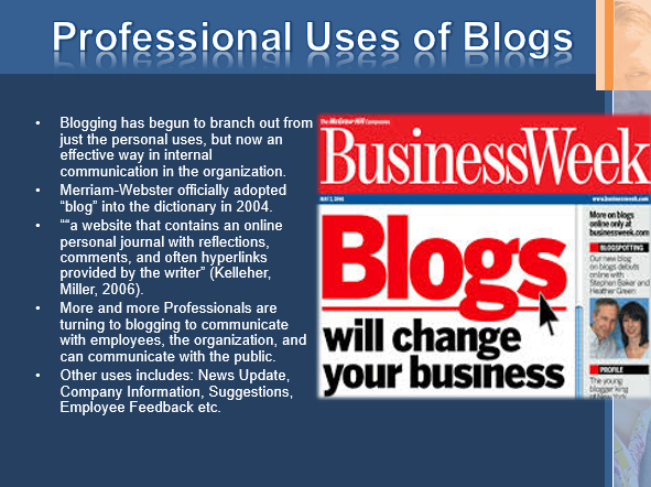 Professional Uses of Blogs