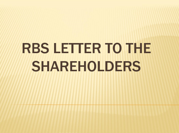 RBS Letter to the Shareholders