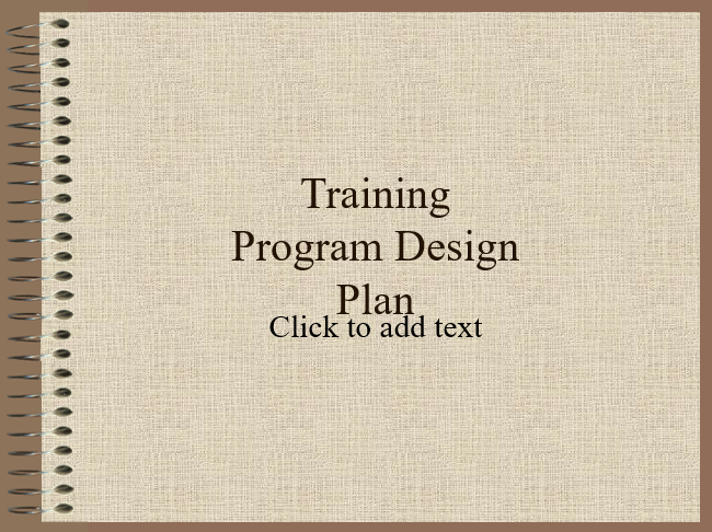Training Program Design