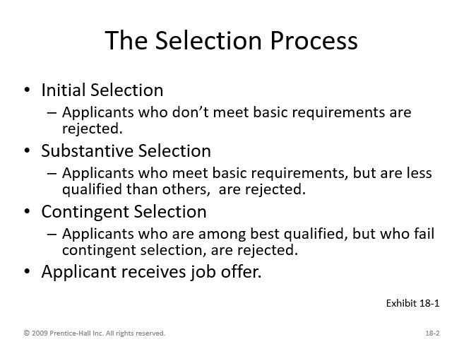 The Selection Process