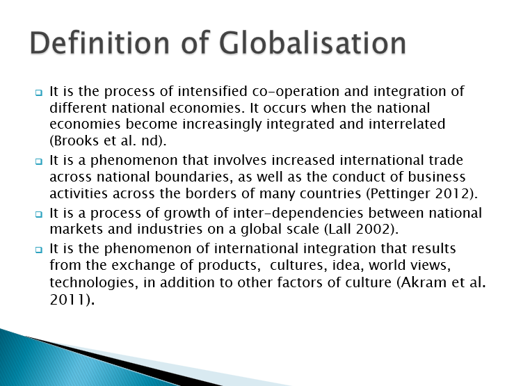 Definition of Globalisation