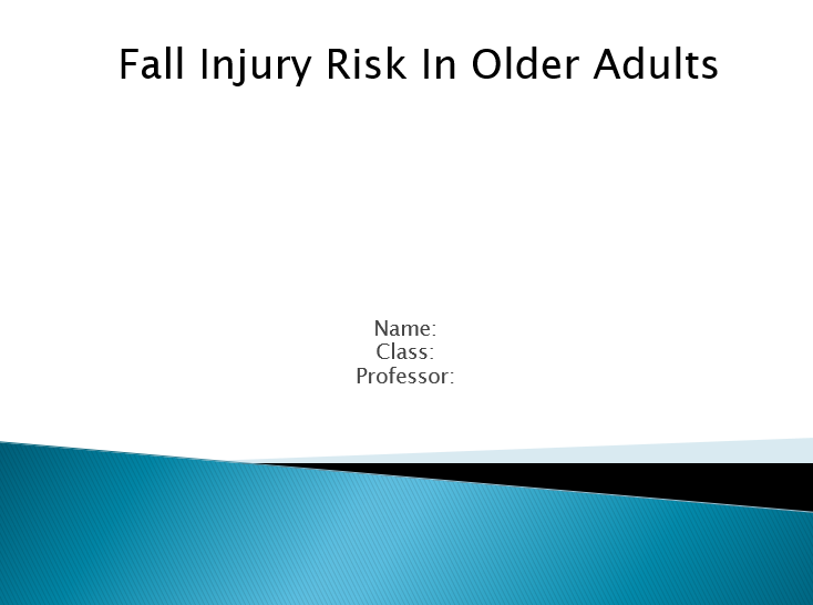 Fall Injury Risk In Older Adults