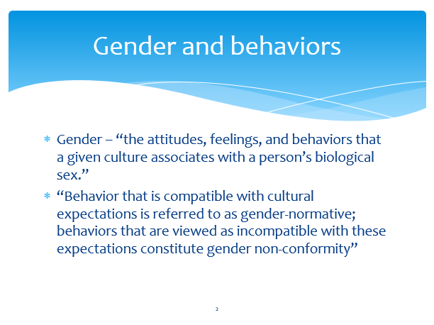 Gender and behaviors