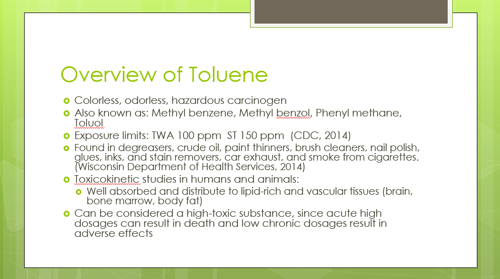 Overview of Toluene