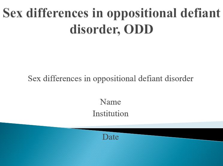 Sex differences in oppositional defiant disorder