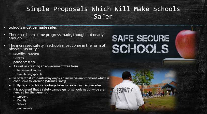Simple Proposals Which Will Make Schools Safer