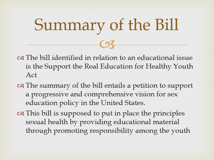 Summary of the Bill