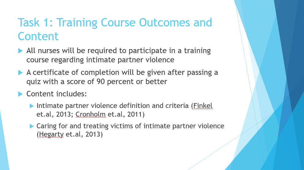 Training Course Outcomes and Content