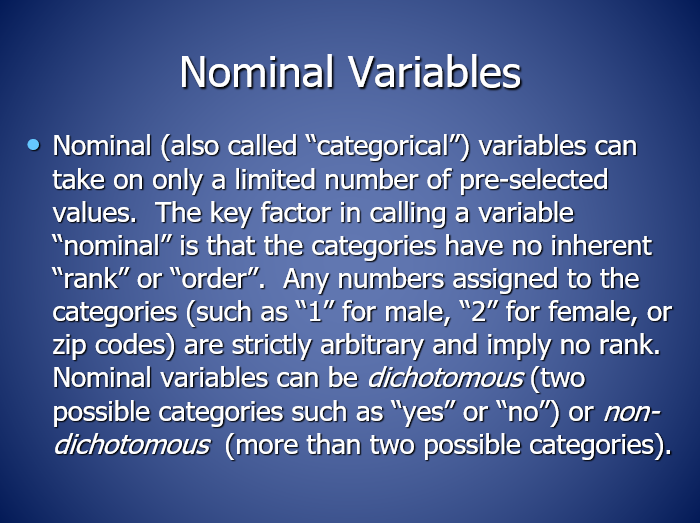 Nominal Variables