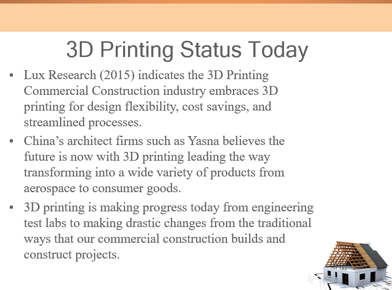 3D Printing Status Today