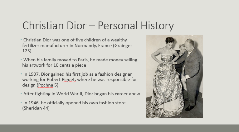 Christian Dior – Personal History