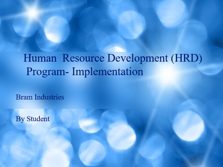 Human Resource Development (HRD) Program- Implementation
