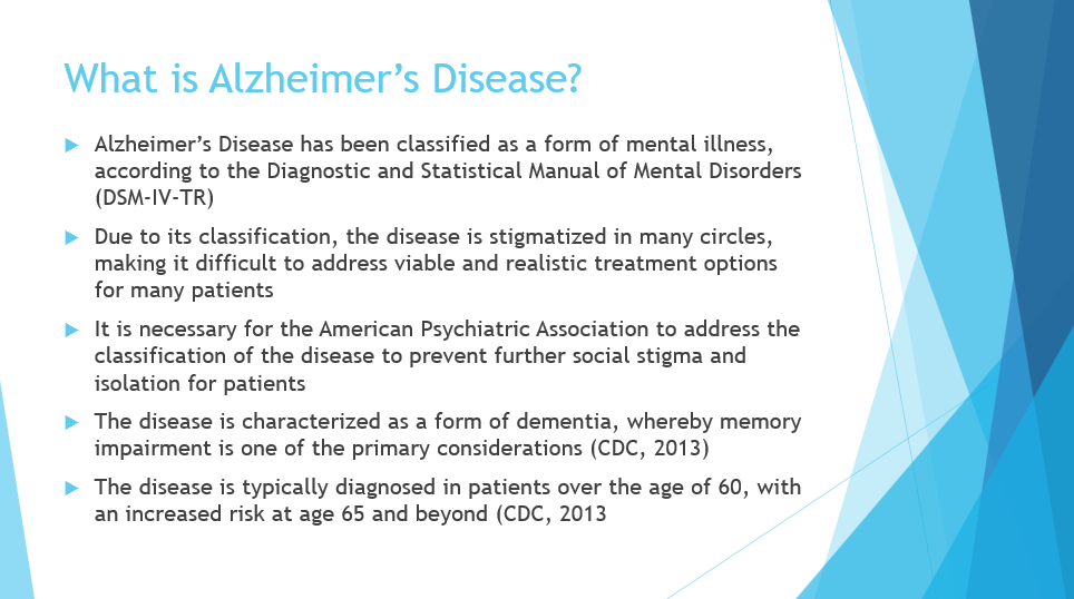 Alzheimer's Disease, Power Point Presentation With Speaker Notes Example