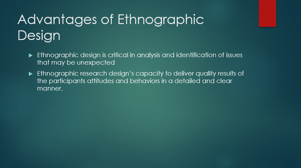 Ethnography Designs, Power Point Presentation Example