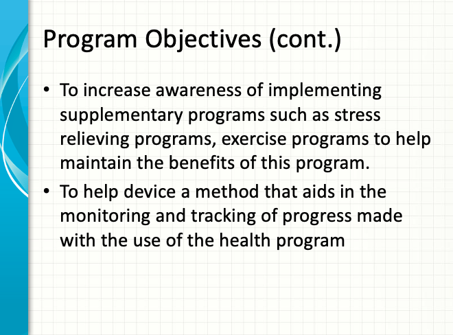 Program Objectives (cont.)