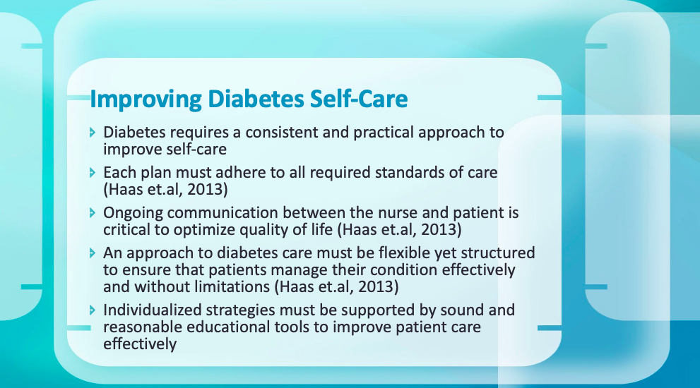 Improving Diabetes Self-Care