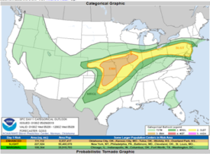 Probabilistic Damaging Wind Graphic