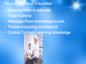 Story 1 Effects of Education