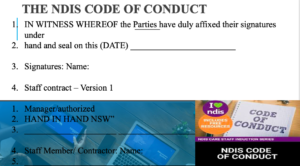 THE NDIS CODE OF CONDUCT